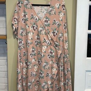 Floral Wrap Dress in Pink by Notations